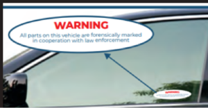 Vehicle Window Warning Sticker
